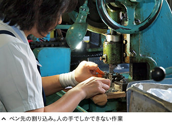 ペン先の割り込み。人の手でしかできない作業