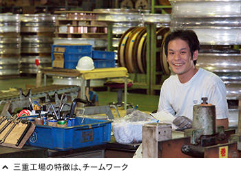 三重工場の特徴は、チームワーク